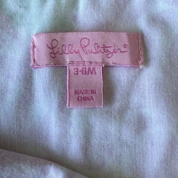 LILLY PULITZER Sea Creatures Dress Girls 3-6 Months Infant Girl Pink Green Crabs - Picture 7 of 9